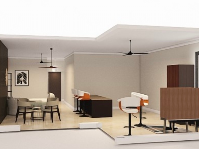 Open floor plan rendering